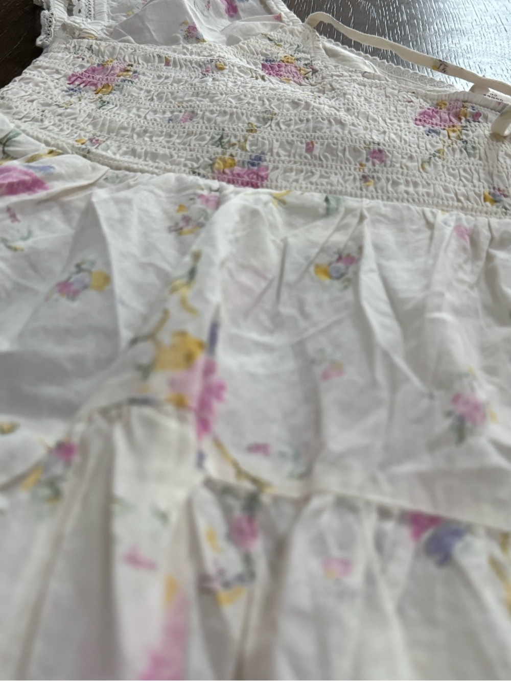 Universal Thread Cream Floral Button-Front Ruffle Blouse - Picture 8 of 8